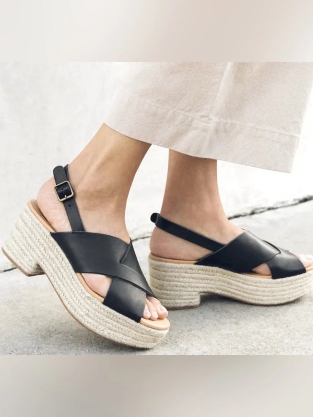 Soludos Amalfi Platform Heel Espadrille Sandals Size 10